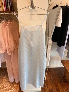 Auralee Sheer silk cotton cut jacquard camisole dress